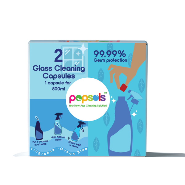 Pack of 1 box of Eco-Friendly Glass Cleaner Capsules– Streak-Free, Zero Waste Cleaning
