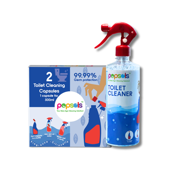 Toilet Cleaner EcoPods | Pack of 1 Eco-Friendly 4-in-1 Capsules with Bottle | Removes Hard Water Stains