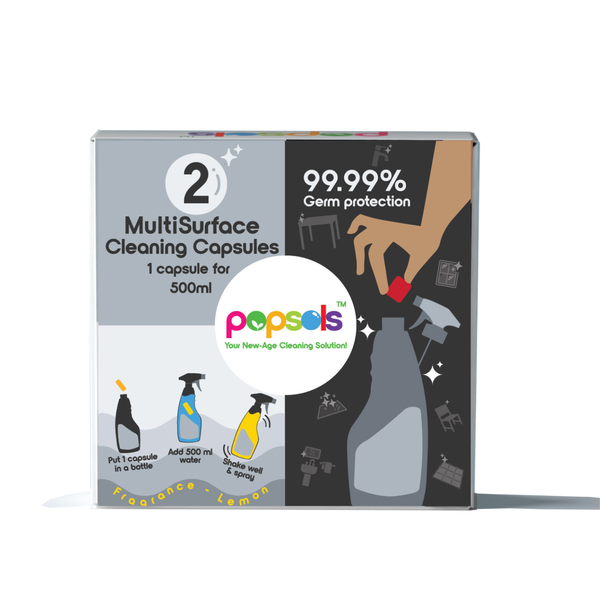 Multi-Surface Cleaner EcoPods – 1 Box (2 Eco-Friendly 5-in-1 Capsules) | Makes 500ml Spray Each