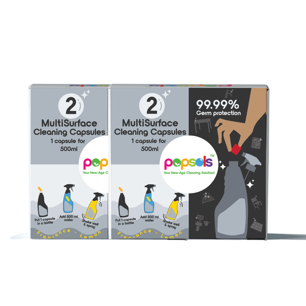 Multi-Surface Cleaner EcoPods – 2 Boxes (4 Eco-Friendly 5-in-1 Capsules) | Makes 500ml Spray Each