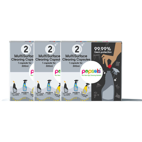 Multi-Surface Cleaner EcoPods – 3 Boxes (6 Eco-Friendly 5-in-1 Capsules) | Makes 500ml Spray Each