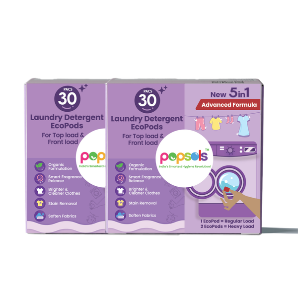 Laundry Detergent EcoPods | Pack of 2 Eco-Friendly 5-in-1 Capsules for Front & Top Load