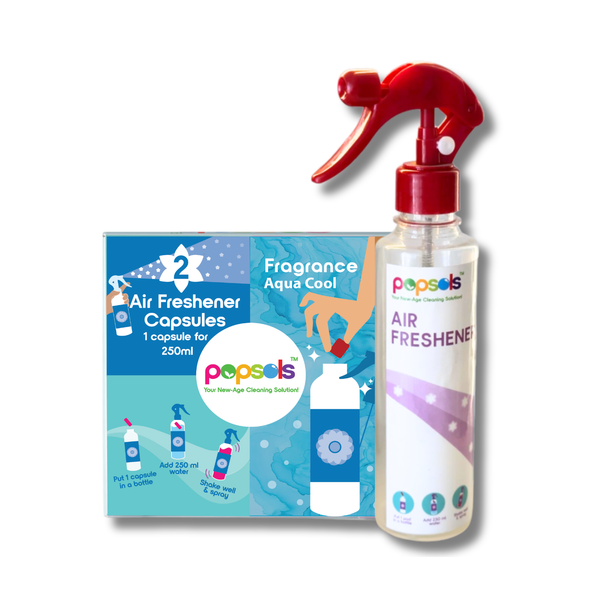 Aqua Cool - Air Freshener EcoPods 1 Box of 2 Capsules with Bottle | Long-Lasting Home Freshener