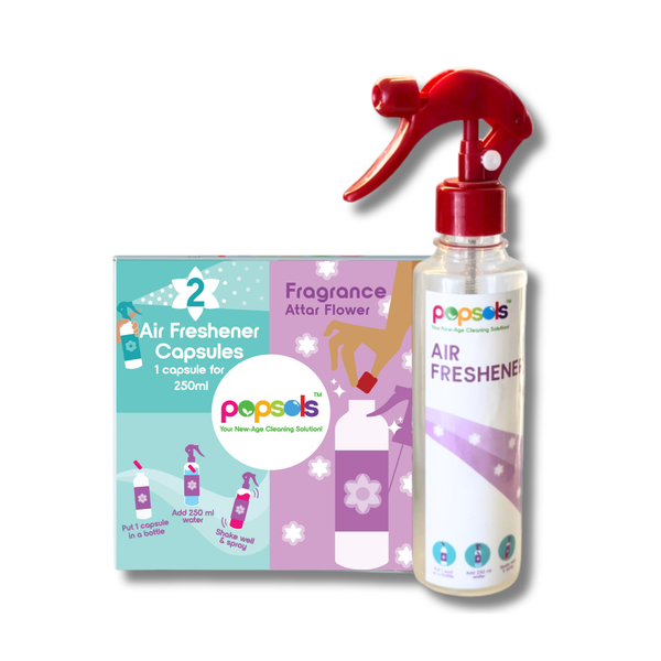 Attar Flower - Air Freshener EcoPods 1 Box of 2 Capsules with Bottle | Long-Lasting Home Freshener