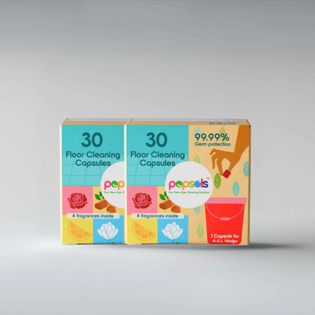 Floor Cleaner EcoPods – Eco-Friendly Biodegradable Capsules | Pack of 2 (60 Capsules, All Fragrance Set)