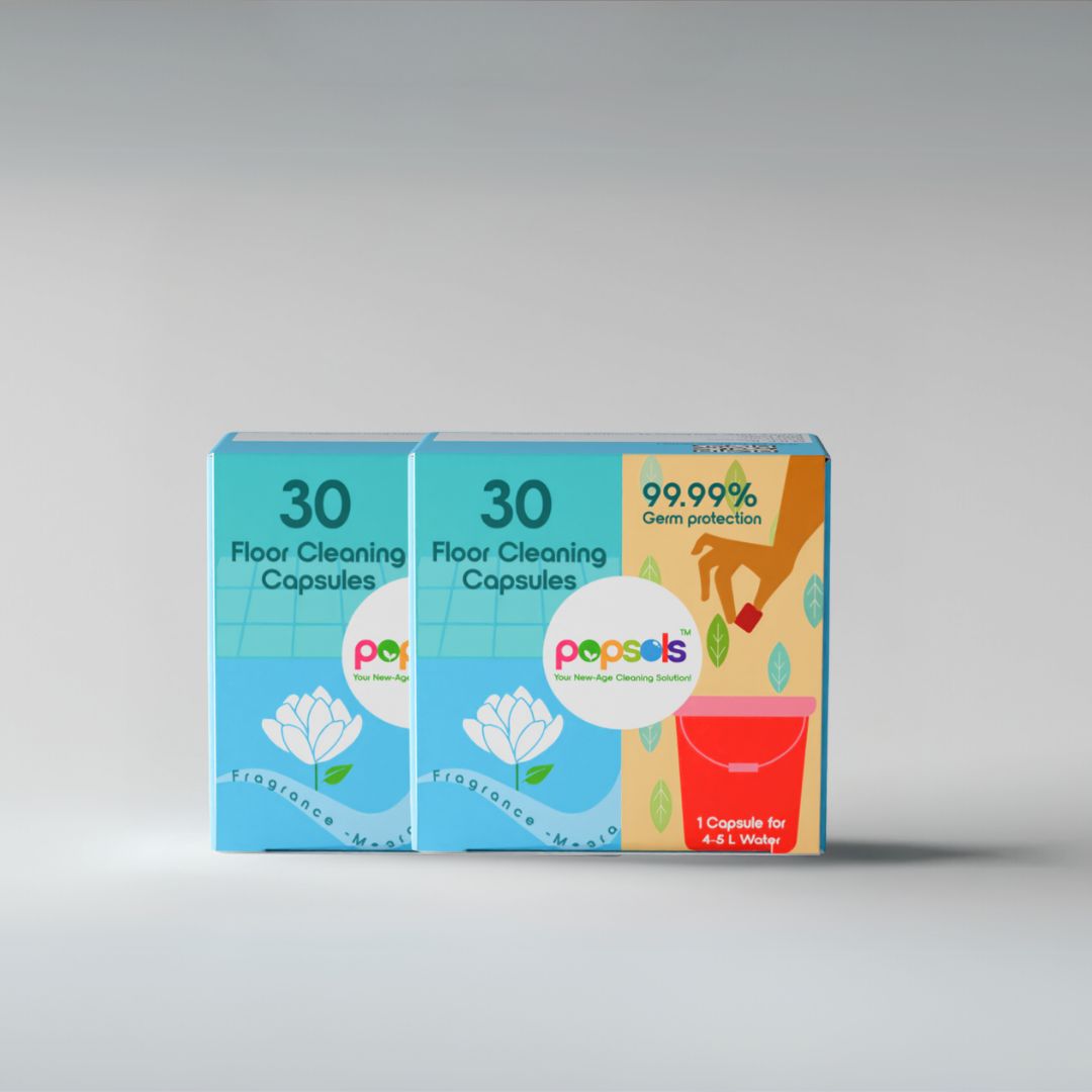 Floor Cleaner EcoPods – Eco-Friendly Biodegradable Capsules | Pack of 2 (60 Capsules, Mogra Fragrance Set)