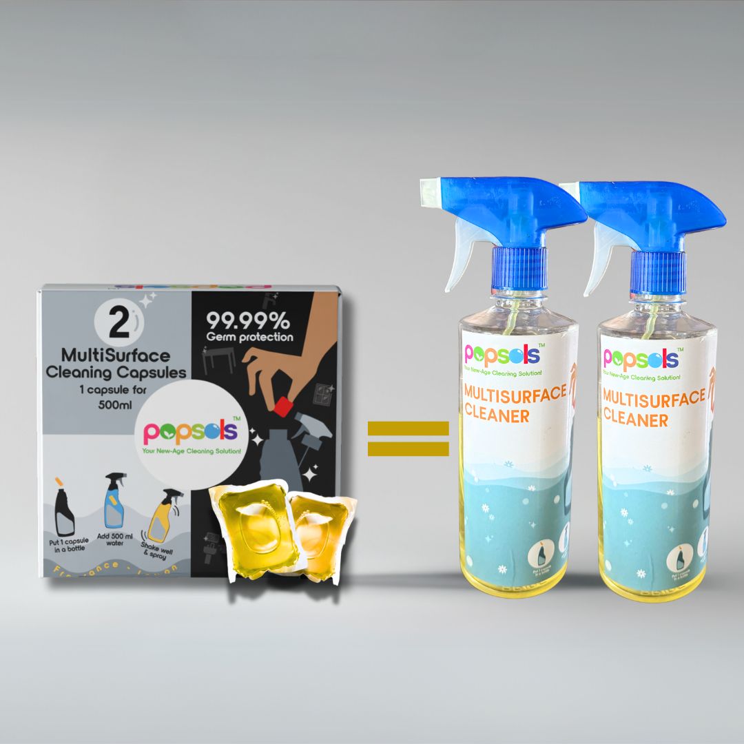 Multi-Surface Cleaner EcoPods – 1 Box (2 Eco-Friendly 5-in-1 Capsules) | Makes 500ml Spray Each