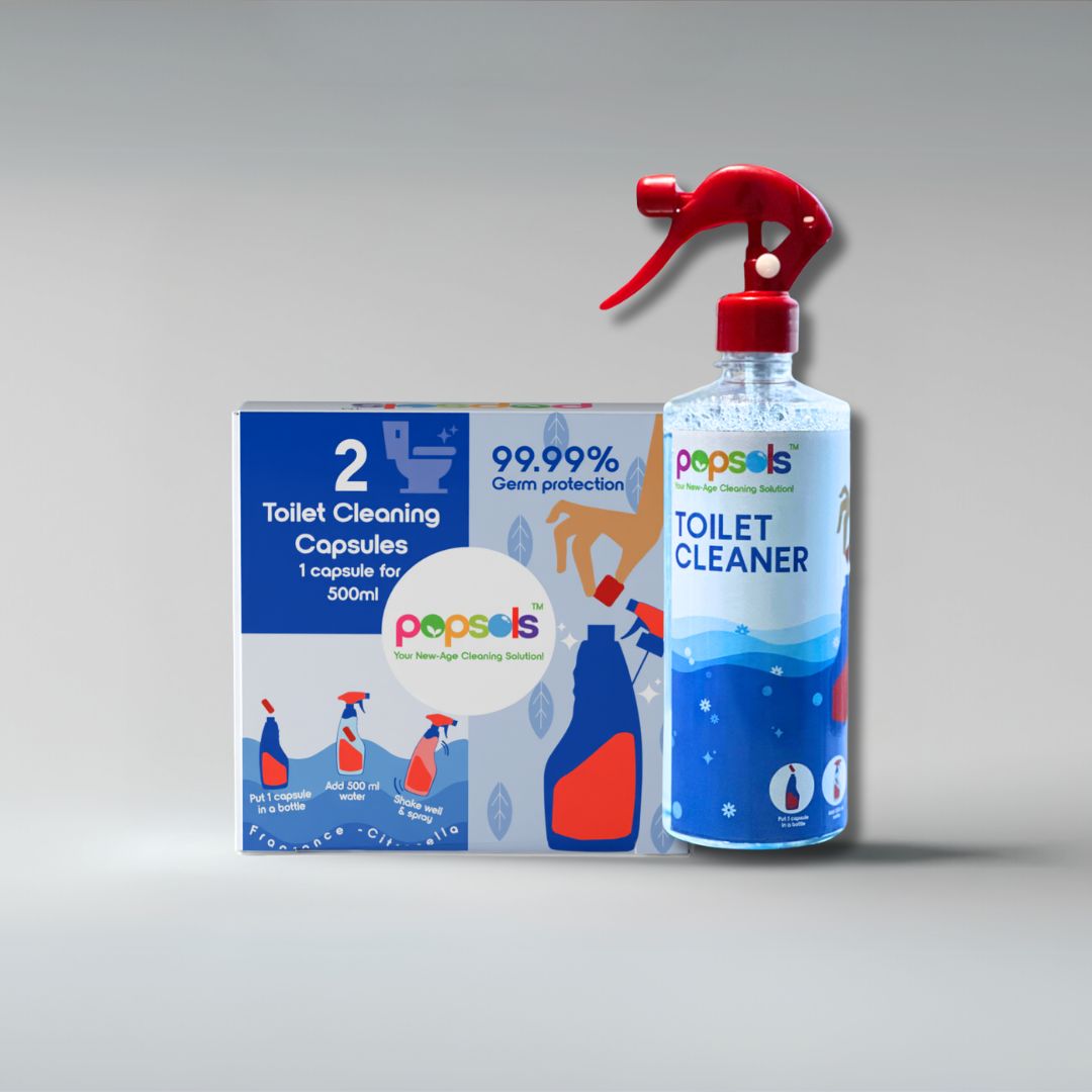 Toilet Cleaner EcoPods | Pack of 1 Eco-Friendly 4-in-1 Capsules with Bottle | Removes Hard Water Stains