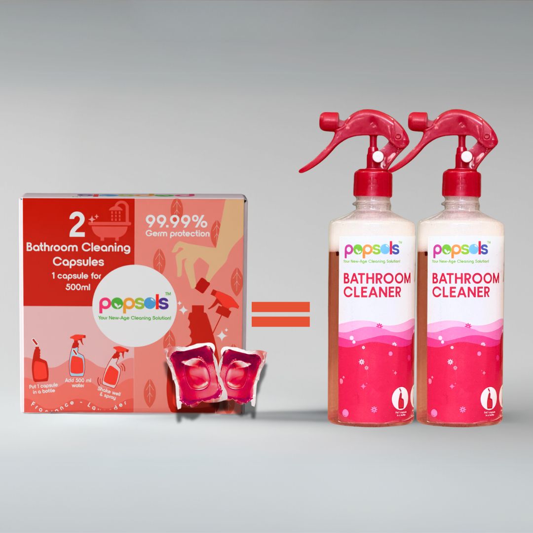 1 Box of Eco-Friendly Bathroom Cleaner EcoPods with Bottle | 5-in-1 Cleaning for Tiles & Surfaces