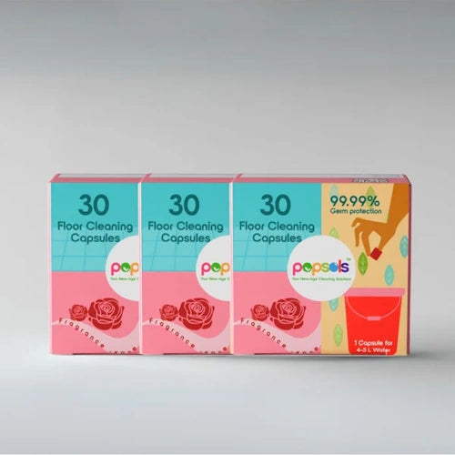 Floor Cleaner EcoPods – Eco-Friendly Biodegradable Capsules | Pack of 3 (90 Capsules, Rose Fragrance Set)