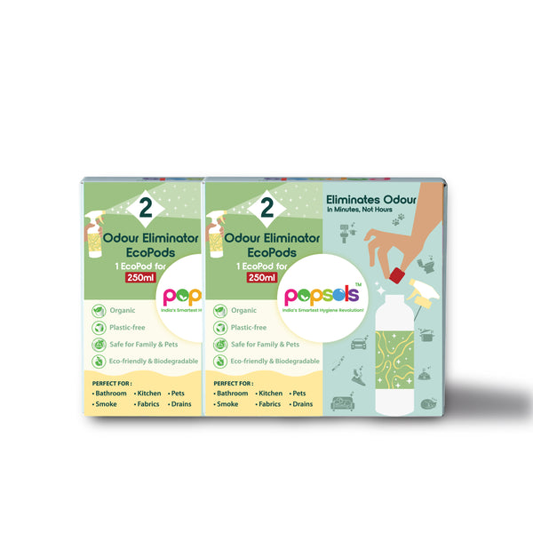 Popsols Fresh Home Odour Eliminator- Eco-Friendly & Pet-Safe, Pack of 2 (4 Pods, 250ml each)