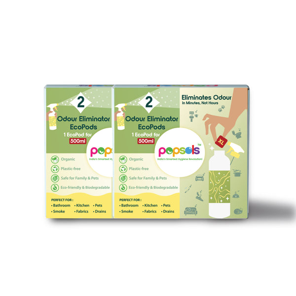 Popsols Fresh Home Odour Eliminator- Eco-Friendly & Pet-Safe, Pack of 2 (4 Pods, 500ml each)